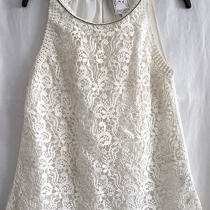 Yoana Baraschi Woman's Lace Top, Ivory Lace, Size